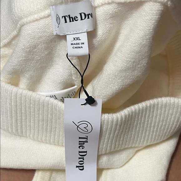 The Drop Bernadette Pull-on Loose-fit Cropped Sweater Pants Cream Sz 2X Women - Picture 7 of 7
